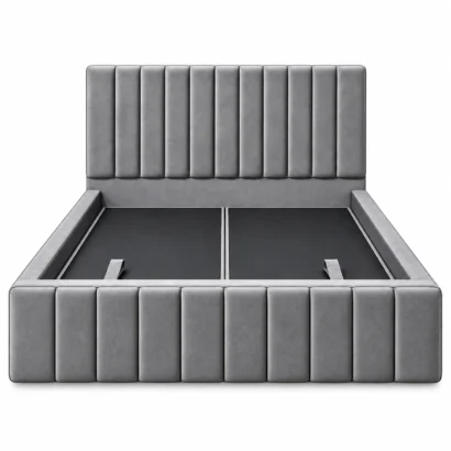 Luxury Grey Channel-Tufted Storage Bed Dubai UAE